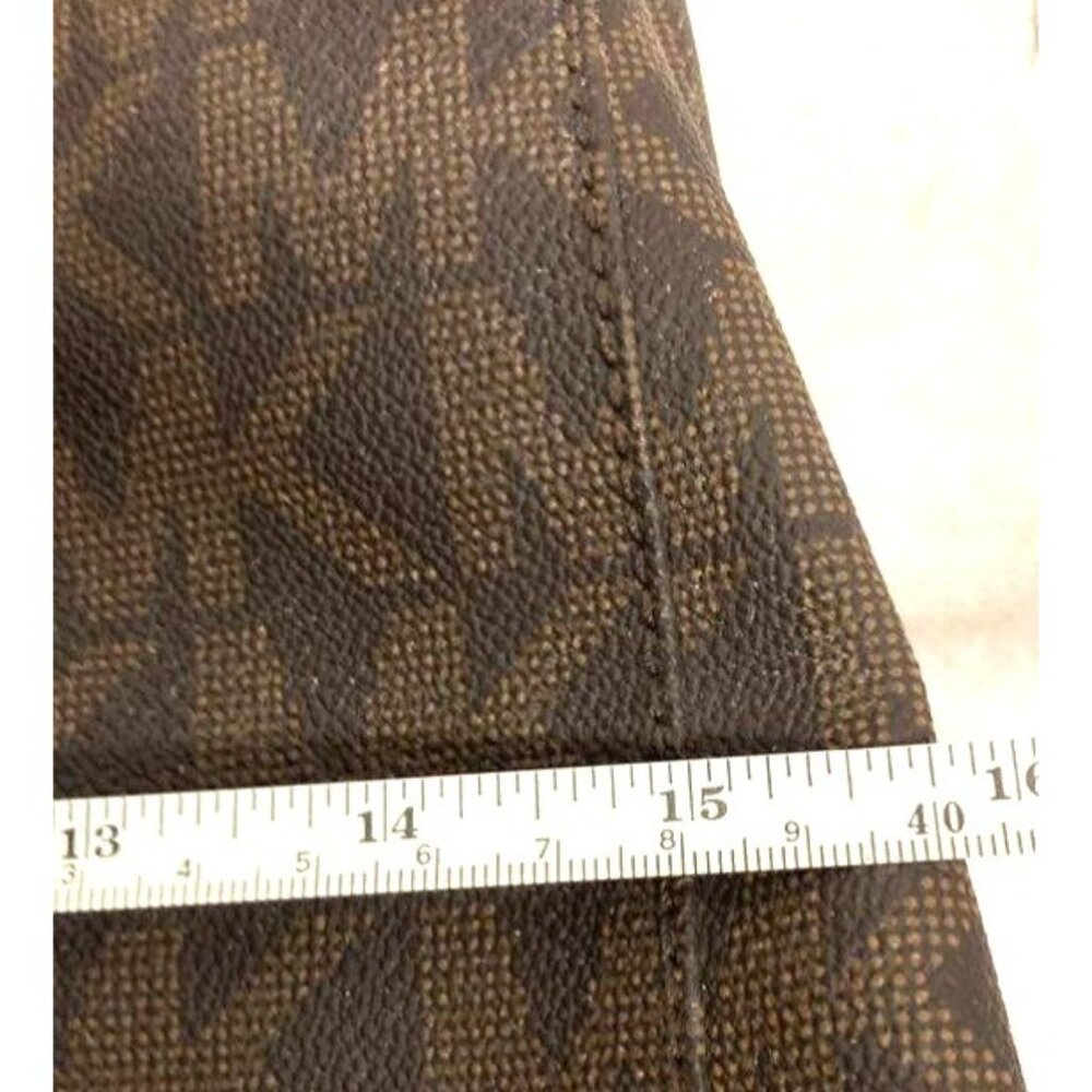 Michael‎ Kors Brown Jet Set Monogram Tote Bag With Beige Straps & Logo Charm - Picture 6 of 7
